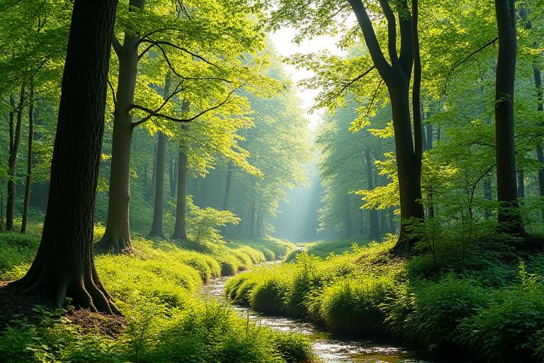 Lichter österreichischer Wald im Frühling